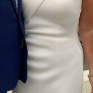 Jovani, Neoprene Strapless Wedding Dress, Ivory, Size 12 (but I wear a size 10)